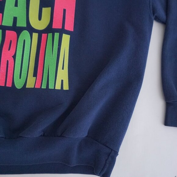 Vintage 90s Myrtle Beach south Carolina Navy Cotton Crewneck Sweater XL - Picture 5 of 10